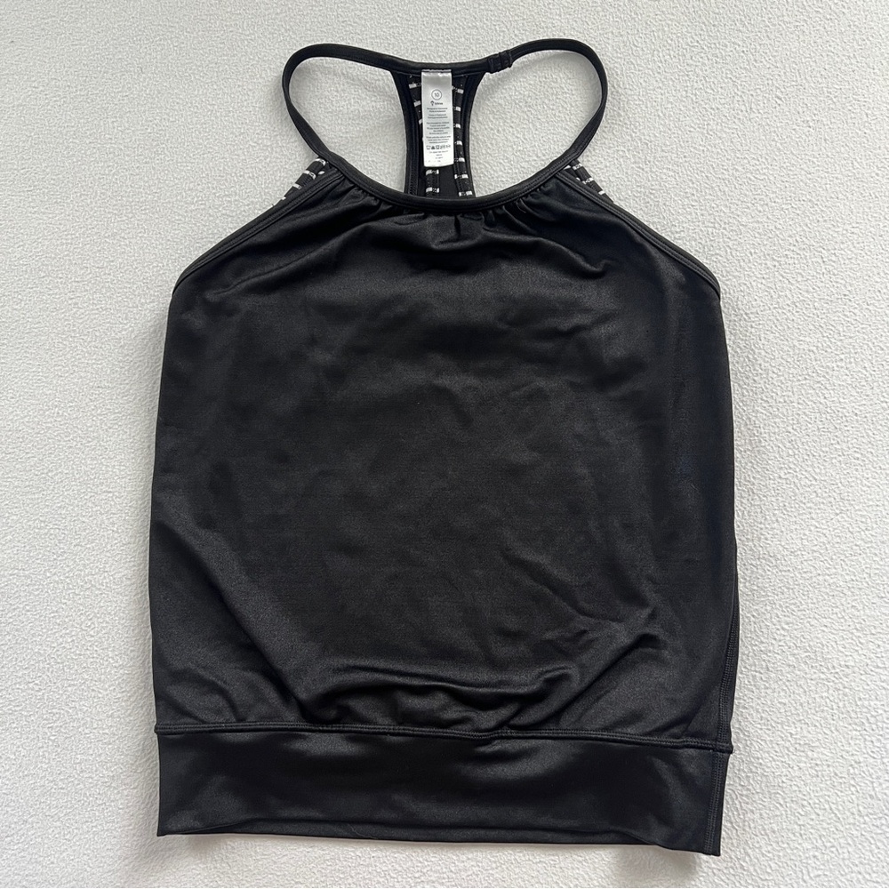 Ivivva By Lululemon Black White Stripe Quilt Back Double Dutch Tank Top Girl 10